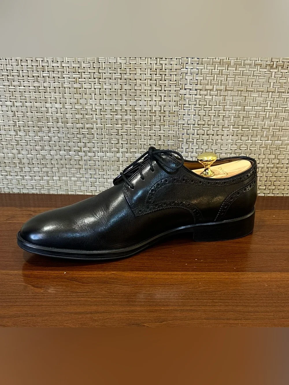 🌟HP🌟Johnston & Murphy Henrick Black Leather Dress Derby's Size 11.5 M